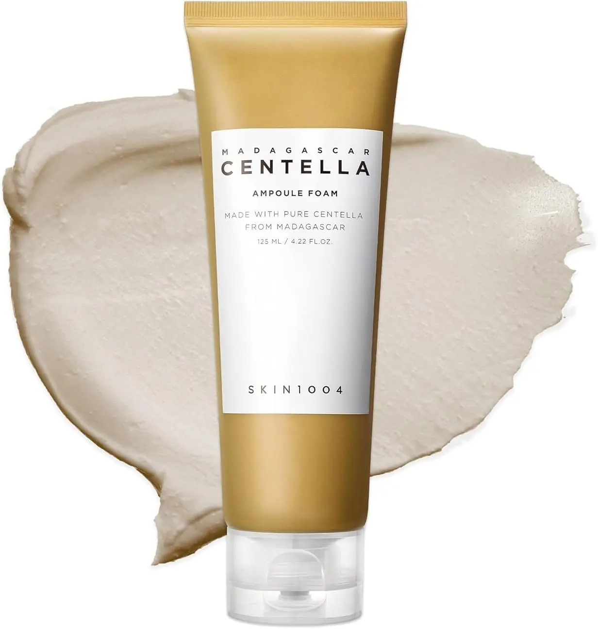 SKIN1004 Madagascar Centella Ampoule Foam, 4.23 fl.oz, Korean Face Cleanser & Makeup Remover with Centella Asiatica, Gentle Daily Cleanser for Soft Skin, Korean Skin Care