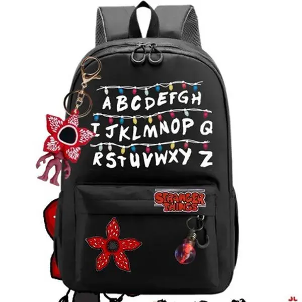 Stranger Things TV Series Backpack, Student School Laptop Backpack, Water Resistant Casual Travel Daypack for Hawkins Fan