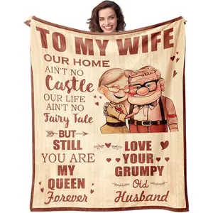 Wife Blanket Gifts for Wife on Mothers Day to My Wife Soft Throw Blanket Christmas Birthday Present for Wife from Husband Romantic Gifts for Her b1217Father's Day Gift