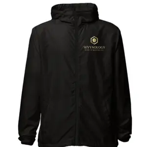 Sevynology Unisex Lightweight Zip Up Windbreaker - Black, Hooded, Long Sleeve, Casual Style, Suitable for All Seasons