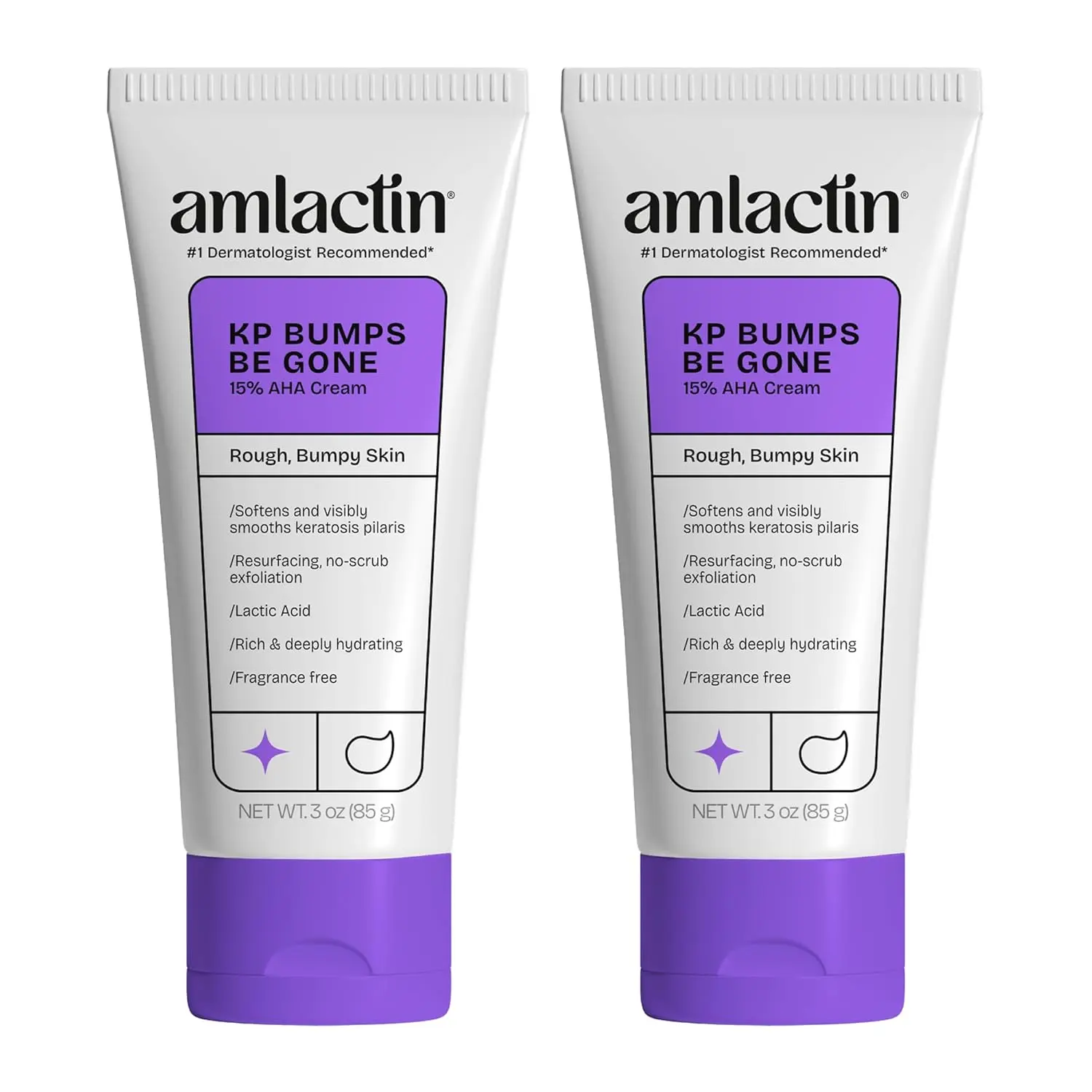 AmLactin KP Bumps Be Gone Body Cream, 15% Lactic Acid, 3 oz, 2 Pack | 15% lactic acid body cream helps smooth KP bumps, exfoliate rough skin and moisturize dryness; convenient 2 pack.