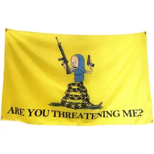 Are You Threatening Me Flag 3x5FT, for College Dorm Room Wall Bedroom Living Room,Vivid Color Double-Stitched Edges, Flags with 4 Brass Grommets. (3x5)
