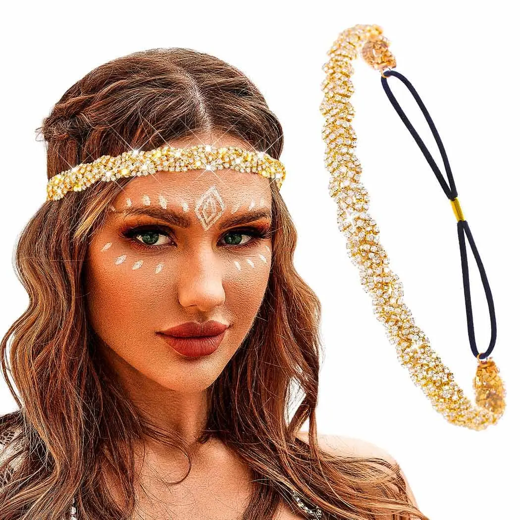 Elastic Rhinestone headbands Sparkly  Headpiece Hair Accessories