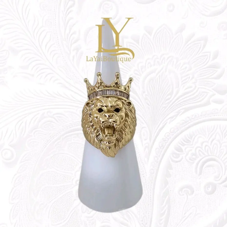 LaYaiBoutique #1490 Lion Face Ring 14k Gold Plated High Quality