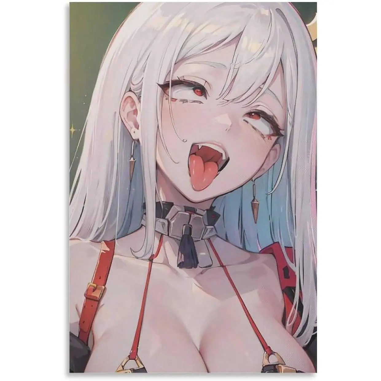 Single Hanging Picture Anime Girl Ahegao Poster Canvas Wall Art Poster (4) Decorative Mural PosterUnframe-. 20x30inch(50x75cm) Room Gifts Colorful Print Light Painting