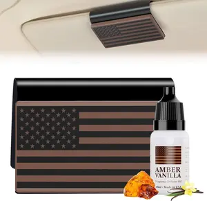 Car Freshener Car Air Diffuser for Sun Visor with Aroma Stone Magnet Clip – Luxurious Fragrance Oil Scents– Lasts 90 Days – Made in USA (0.34 FL Oz 3 PCS Set, Amber Vanilla-Aroma Stone)