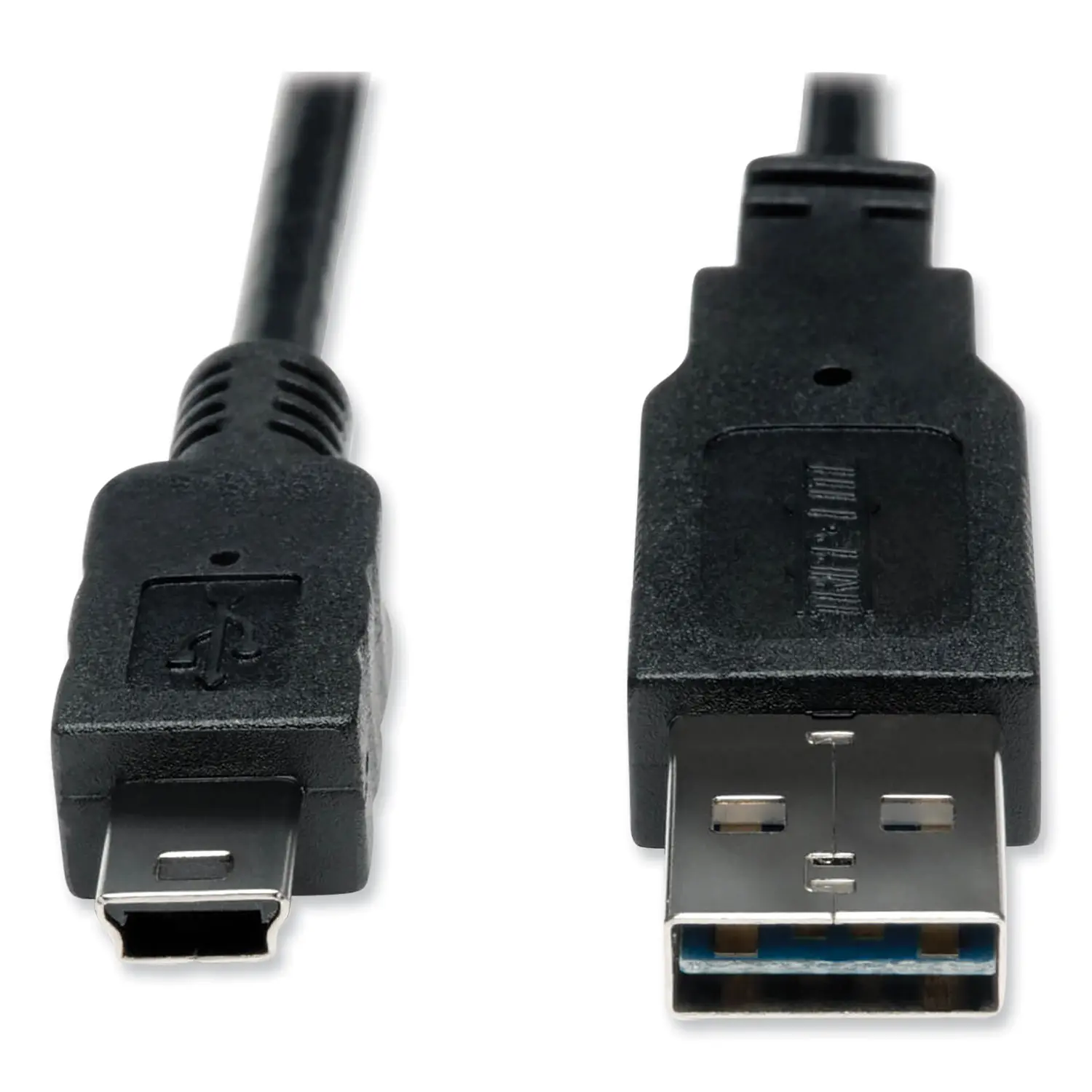 Tripp Lite 6' Universal USB 2.0 Cable - Reversible A to 5-Pin Mini B, Black UR030006, Universal Fit for Mini-B Ports, Plug-and-Play