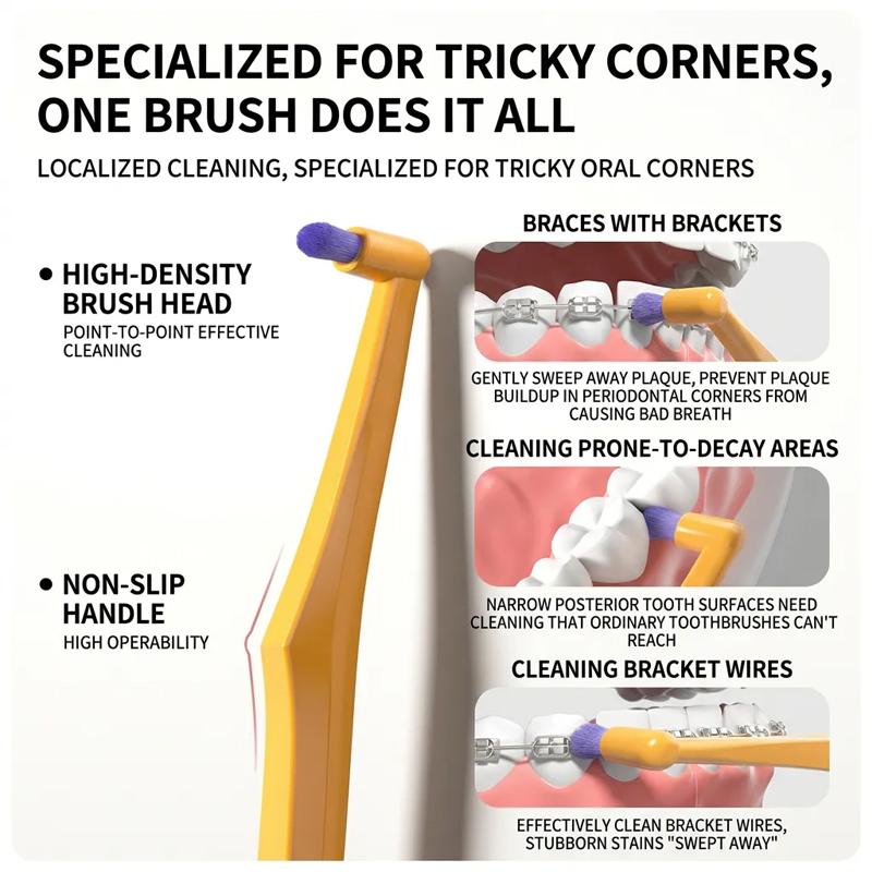 ICESEE End Tuft Toothbrush - Soft Fine Bristles | Braces-Specific Design, Precise Cleaning for Hard-to-Reach Spots, Teeth & Gums Care