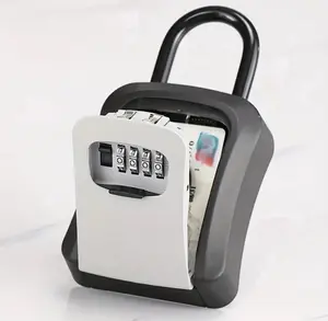 Key Lock Box Wall Mount Outdoor Weatherproof 4 Digit Combination Key Safe