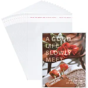 300 count 4-1/2 x 6-1/2 Inch Resealable Cello Cellophane Bags,Thick Clear Plastic Sleeves - Fit A4 Envelope 4X6 Cards Toploaders Prints Photos  Cookie Candy