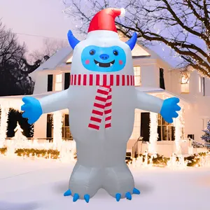 PTS 12FT Inflatable Yeti Outdoor Decoration, Christmas Blow Up Yard Decorations, Built-in LED Lights Inflatables Xmas Holiday Funny Decor for Indoor Lawn Garden