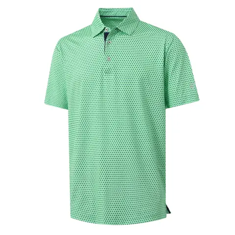 MAELREG Men's Polka Dot Golf Polo Shirt All Over Print Performance Moisture Wicking Athleisure Short Sleeve Casual Top