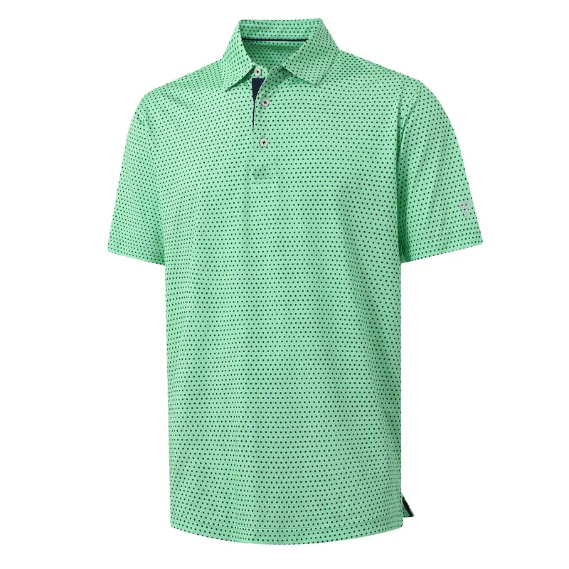 MAELREG Men's Polka Dot Golf Polo Shirt All Over Print Performance Moisture Wicking Athleisure Short Sleeve Casual Top