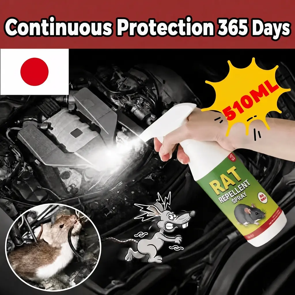 Rodent Scent Deterrent Spray Plant-Based Fragrance Long-Lasting Household Pest Solution for Indoor Home & Garage Use Rat Repellent Mouse Natural