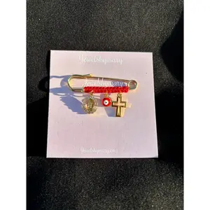 Virgen Mary and cross pin