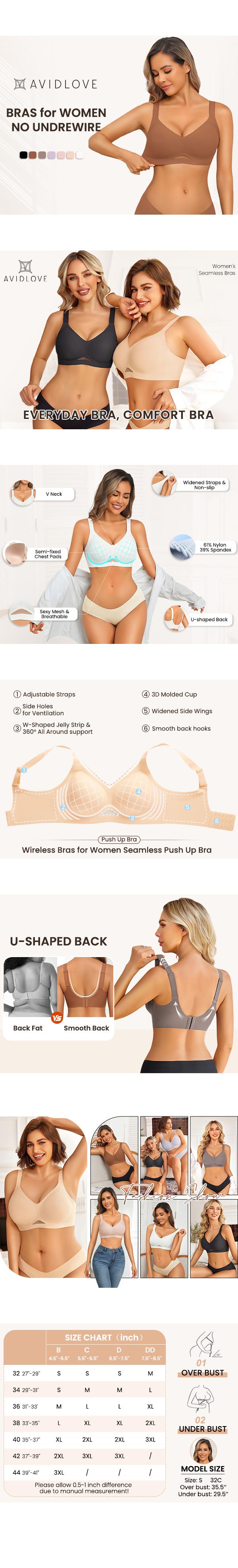 Wireless Bras for Women Bras No Underwire Seamless Push Up Bralette Full Coverage Comfort Bra Everyday Bra Wireless Bras for Women Bras No Underwire Seamless Push Up Bralette Full Coverage Comfort Bra Everyday Bra