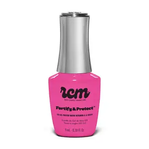 Red Carpet Manicure Fortify & Protect Dressed To Impress - Bubblegum Pink Creme Gel Polish for Strong, Healthy Nails - Infused with Vitamin A & Biotin, 9ml.