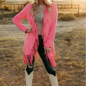 Long Fringe Pink Jacket