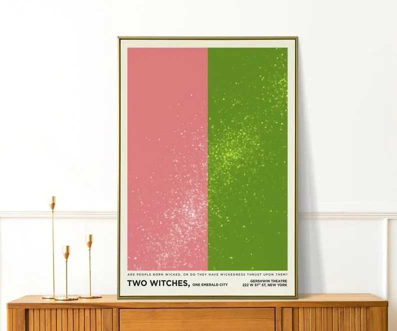 Wicked Poster - Glinda and Elphaba Wall Art - Wicked Merch - Wizard of Oz Broadway Musical Print - Perfect Gift for Fans of Wicked