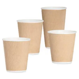 Genuine Joe  8 fl oz Ripple Hot Cups - Brown