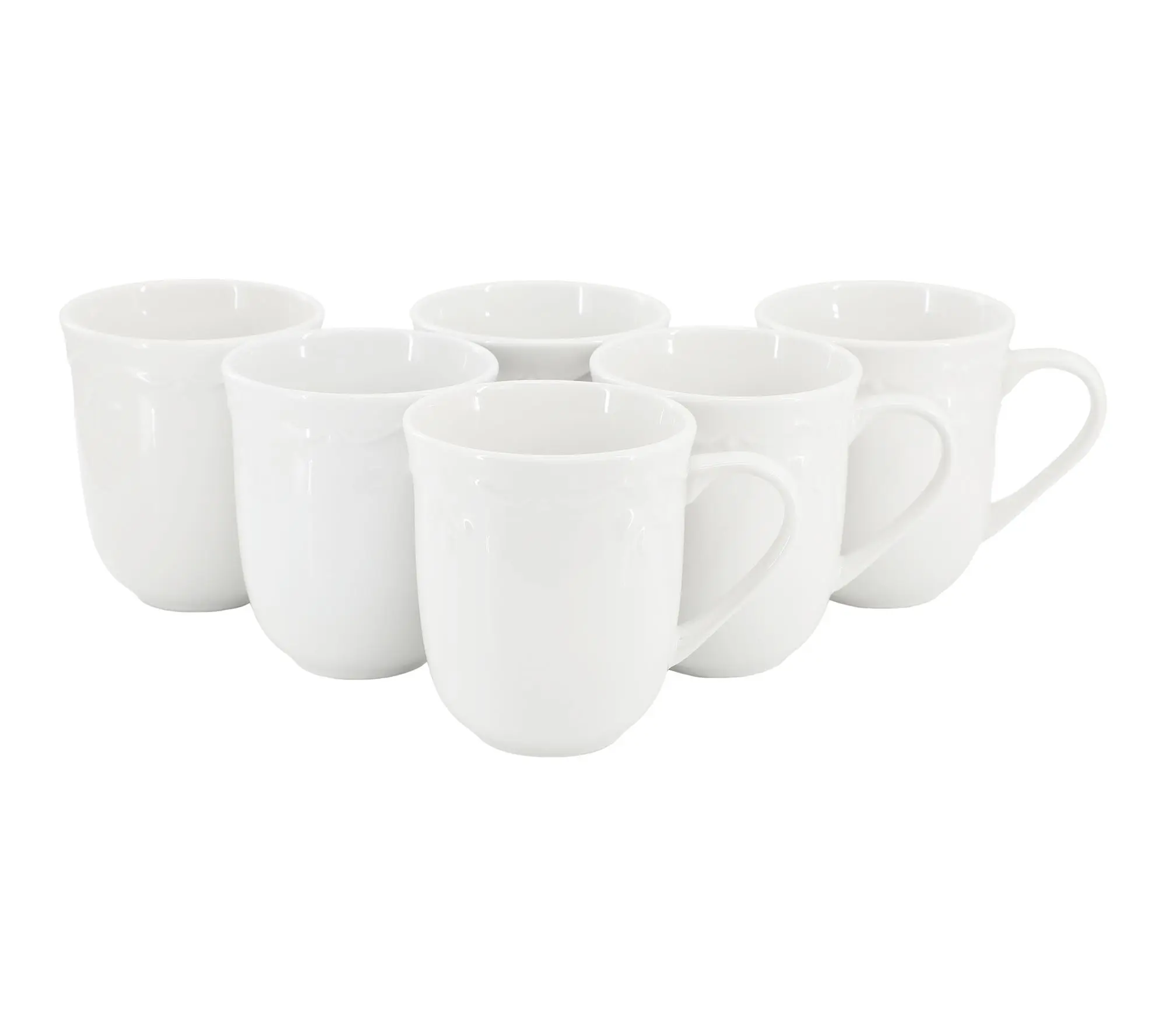 Elama Henryi 6 Piece 12 Ounce Porcelain Mug Set in White Elama Henryi 6 Piece 12 Ounce Porcelain Mug Set in White