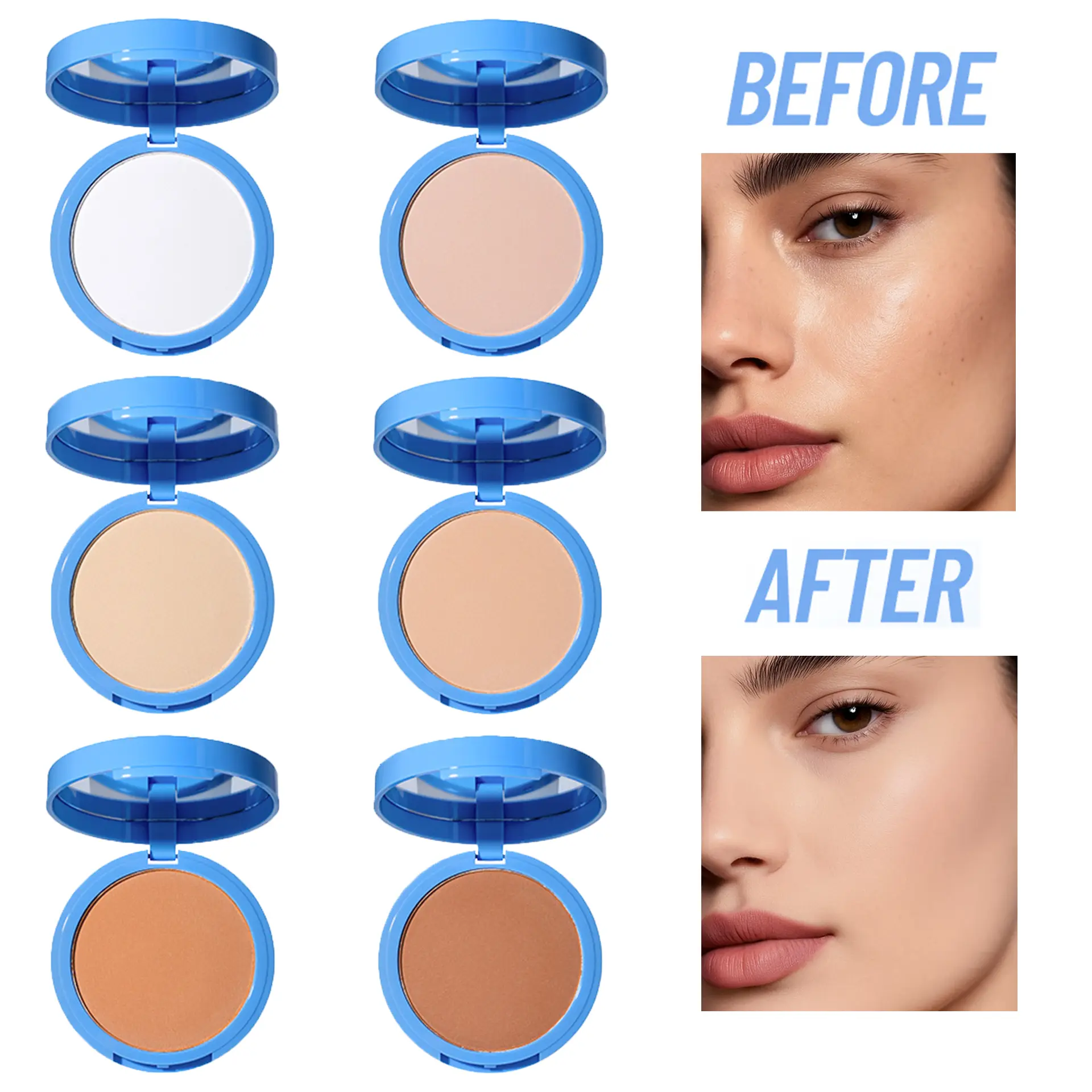 Ultra-Fine Matte Pressed Powder Compact, 12H Oil-Sealed Finish & Poreless Look, Travel-Friendly Mirror Compact for Busy Workdays, Weekend Camping & Humid Summer Errands