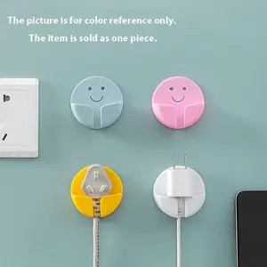 1pc Plug Hook Punch Free Plug Holder Data Cable Charger Power Plug Socket Hook