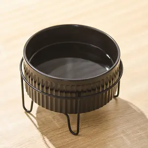 Black Ceramic Cat Water Bowl, Anti-Spill Pet Supplies, TikTok Popular Cat Water Dish