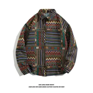 Couple Style Baroque Style Japanese Retro Ethnic Embroidered Long Sleeve Shirt Loose Autumn Winter Casual Jacket