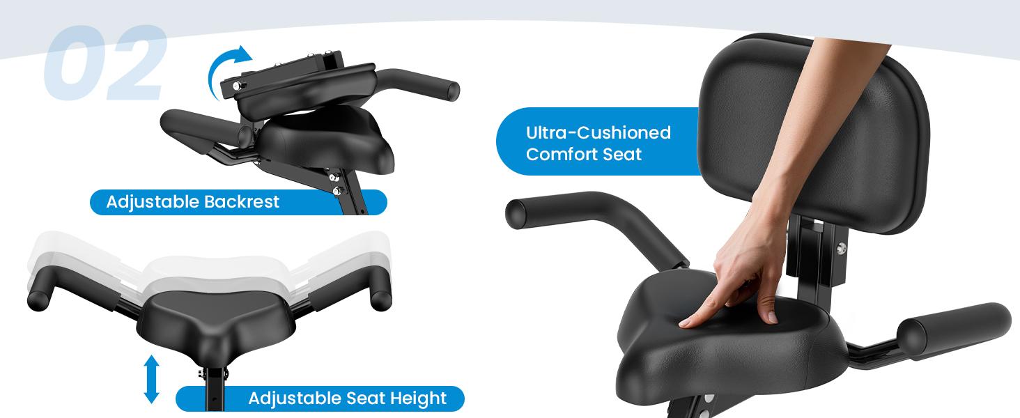 Foldable Exercise Bike, 8-Level Magnetic Stationary Bike for Home Gym | Quiet Indoor Workout Bike with Arm Resistance Bands, LCD Monitor, and 300 LBS Capacity for Full-Body Cardio Training