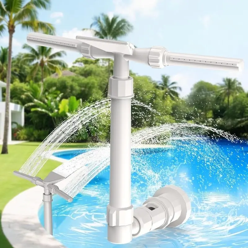 Dual Spray Pool Fountain, 2-In-1 Adjustable Waterfall Sprinkler, Cooling & Relaxation, Above/ground Inground Pool Spa Outdoor Accessory, Swimming Pool Fountain, Garden Waterfall Fountains, Garden Supplies