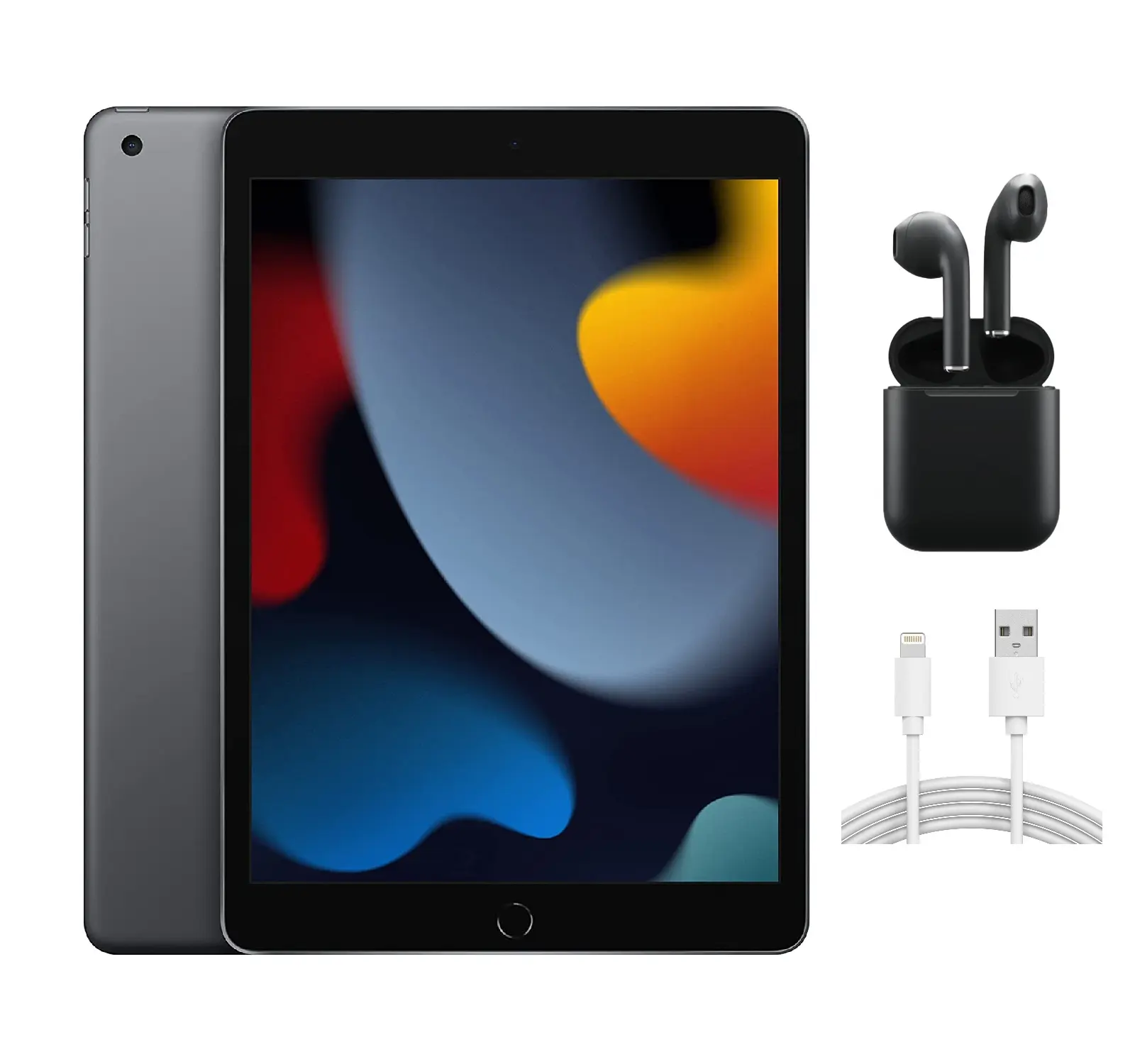 Refurbished Apple iPad 9th Gen (WiFi + Cellular Unlocked) A2603 Good Condition with Wireless Earbuds & 1 Year Warranty