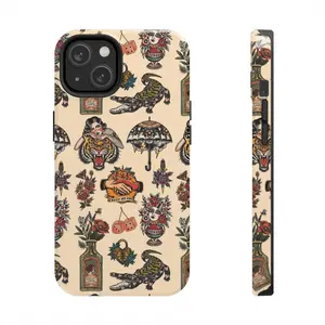 Vintage Old School Tattoo Collage Phone Case| Shockproof TPU| Tattoo Lover Daily & Retro Gifting| Edgy American Traditional Aesthetic (Compatible with iPhone & Samsung Galaxy)