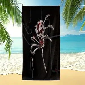 Cyberpunk Mechanical Spider Print Beach Towel, Sci-Fi Pool Towel, Quick Dry Camping Towel, Soft Microfiber Bath Towel Blanket, Steampunk Robot Spider Towel for Teen Boys & Gaming Themed Summer Decor