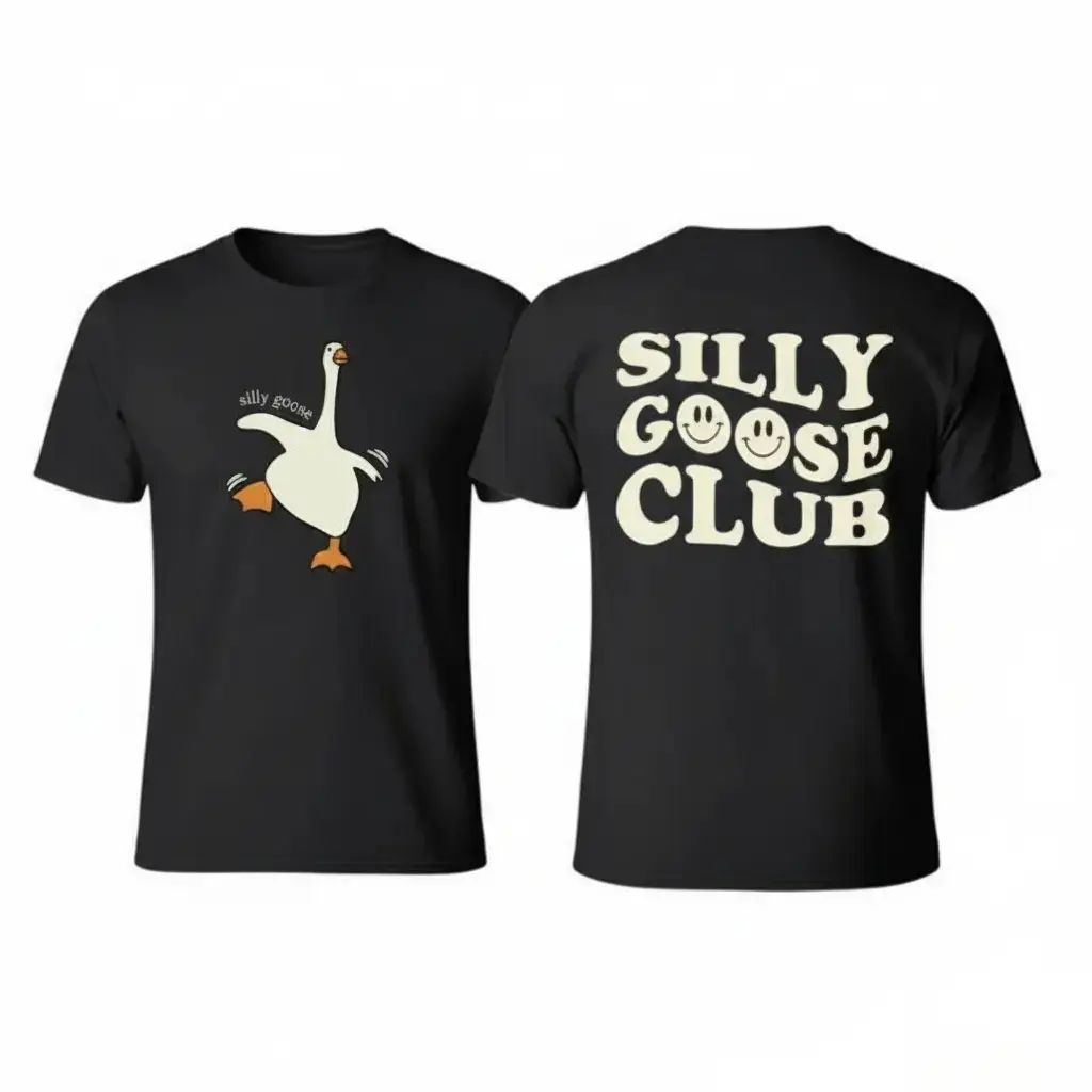 Silly Goose Club Goose Best T-Shirt, Unisex Casual Shirt For Men & Women, 100% Cotton Classic Fit Apparel Oversized
