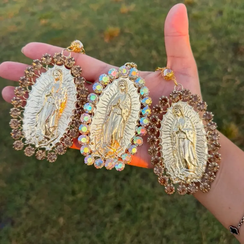 Handmade Rhinestone Virgin of Guadalupe Blessing
