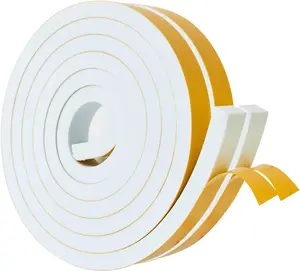 High Density  Weather Stripping Door Seal Strip Insulation Tape Roll for Insulating Door Frame, Window, Air Conditioner | Self Adhesive Sealing Weatherstrip (White, 1 in x 1/2 in x 18 Ft)