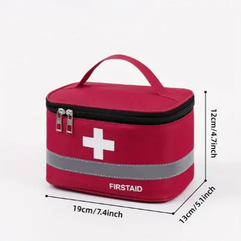 Durable Zipper Medical Bag, 1 Count Travel Medicine Storage Bag with Handle, Emergency Gear, Portable Emergency Equipment, Pill Container for Home Travel Office Use, Emergency Home Supplies