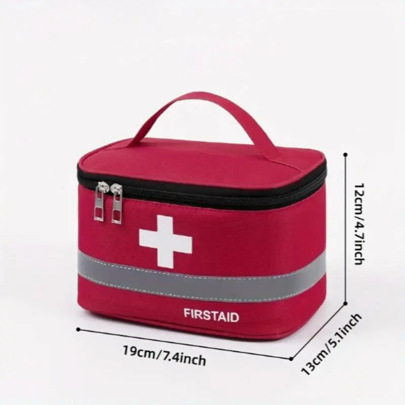 Durable Zipper Medical Bag, 1 Count Travel Medicine Storage Bag with Handle, Emergency Gear, Portable Emergency Equipment, Pill Container for Home Travel Office Use, Emergency Home Supplies