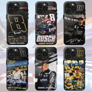 Racing Kyle Busch Nascar Signature Phone Case, Rip Kyle Busch 1985-2026 Phone Cover, #8 #18 Champion Tribute Cover for iPhone & Samsung