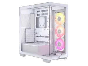 CORSAIR iCUE LINK 3500X RGB Tempered Glass Mid-Tower PC Case, White – 3x Pre-Installed RX120 RGB Fans – Reverse Connection Motherboard Compatible – Fits up to 10x 120mm Fans