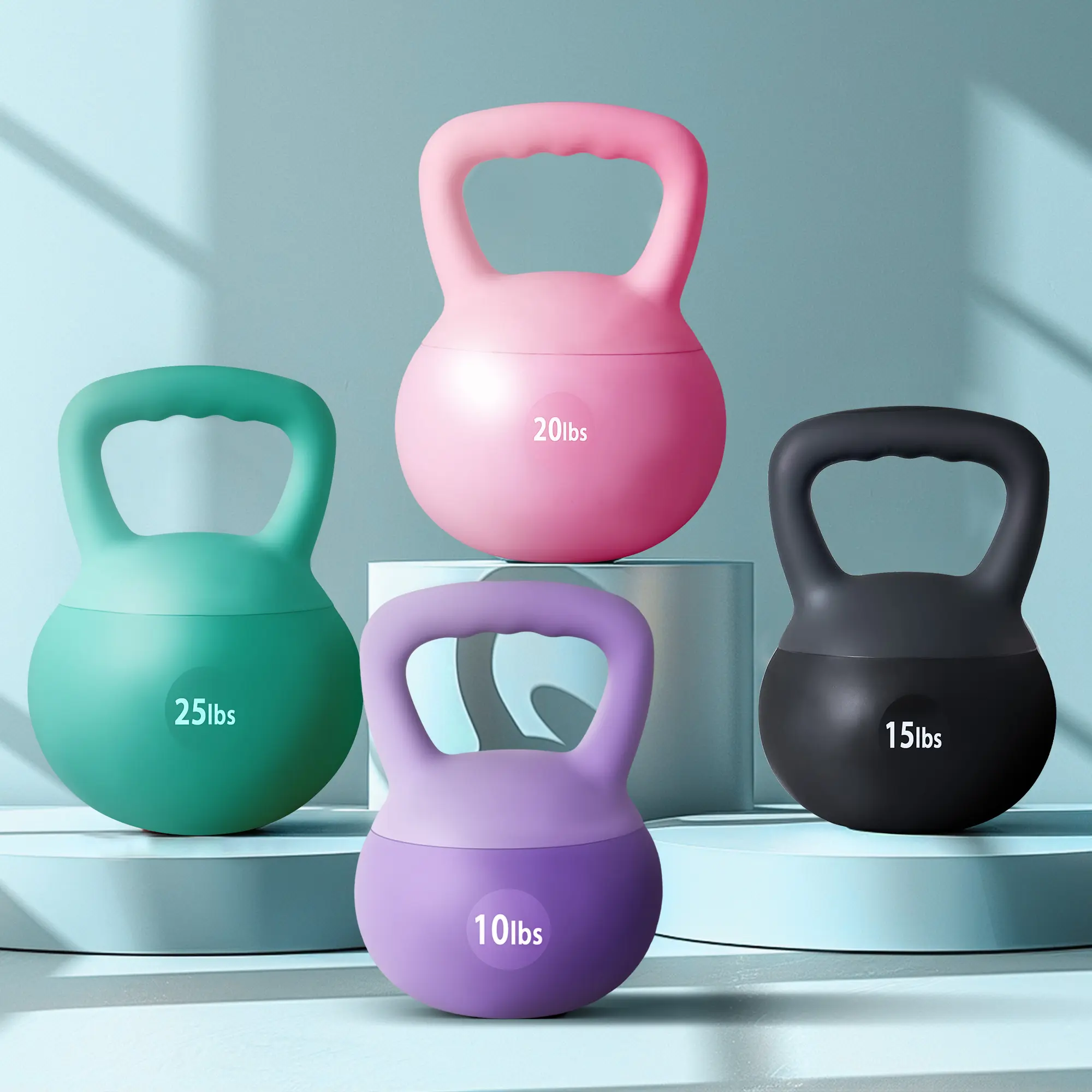 Soft Kettlebells Iron Sand Filled + Shock-Proof Wide- Grip for Home Workouts