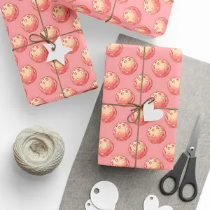 Pink Pickleball Wrapping Papers, Gift Wrap, Craft Paper Roll, Decorative Gift Wrap, Crafting Supplies