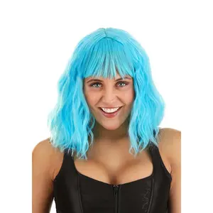 Women's Sky Blue Wavy Wig