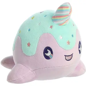 7" Pastel Lollipop Nomwhal Plush - Aurora Tasty Peach Themed Soft Stuffed Animal Collectible Toy
