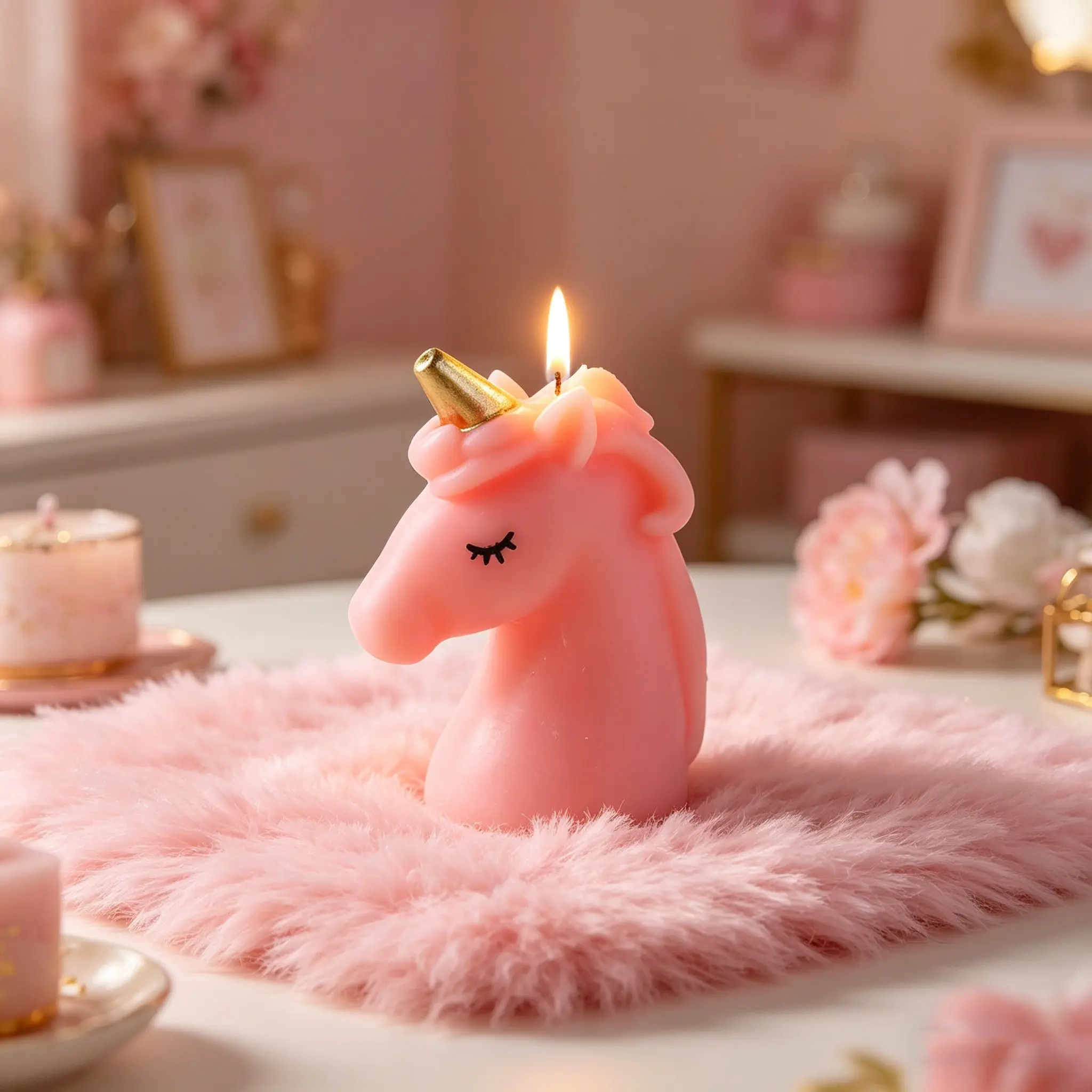 Unicorn Aromatherapy Candle, Minimalist Macaron Color, Elegant Unicorn Design, Space Decor, No Need to Light, Practical and Stylish