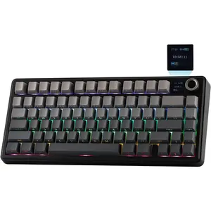 Aula F75 MAX Wireless Mechanical Keyboard with TFT Screen and Knob, Gasket Gaming Keyboard in 75% Layout, Hot Swappable, RGB Backlight, for PC/Mac/Linux (Black Gradient)