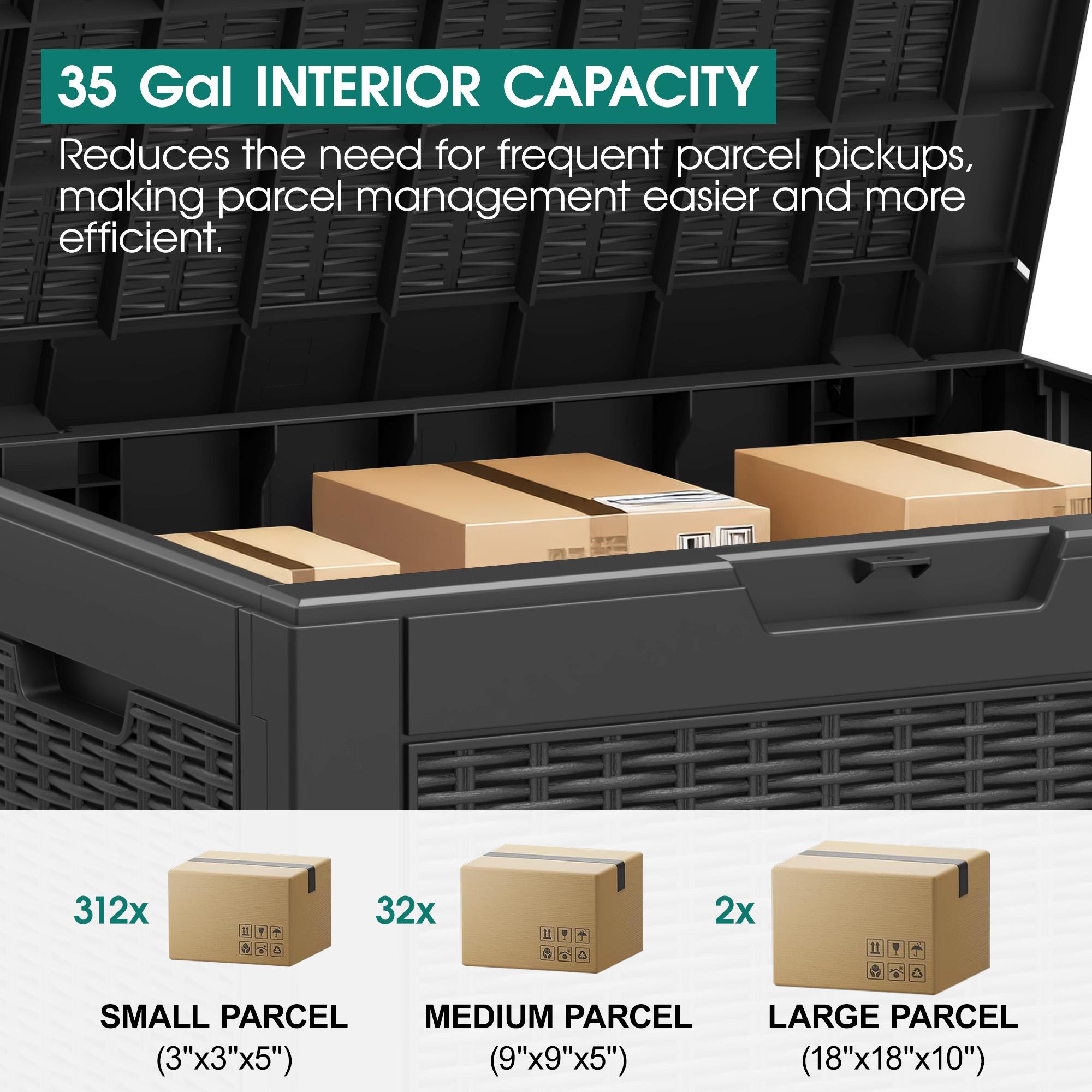 RIWENGO 31 Gallon Outdoor Storage Box Large Resin Storage Cabinet for Gardening Tools Patio Pillow Lockable Waterproof UV Resistant