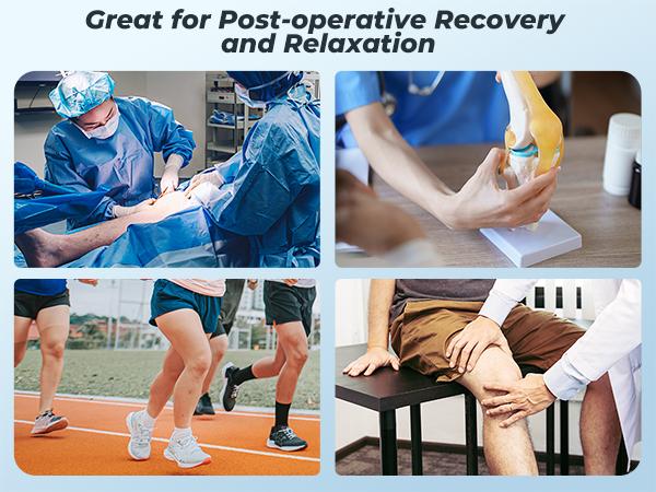 Leg Elevation Pillow for After Surgery, Wedge Knee Pillow for Post Knee Replacement, ACL & Hip Support, Memory Foam Support Cushion, Blue