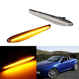 2PCS LED Dynamic Clear Signal Side Marker Light For Alfa Romeo 159 typ 939 2006 2007 2008 2009 2010 2011 2012 Replace OEM 60691105 60691106
